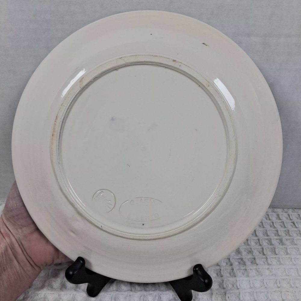 Handcrafted Olaria S. Bento 9" Earthenware Decorative Plate Made In Portugal - Picture 2 of 10